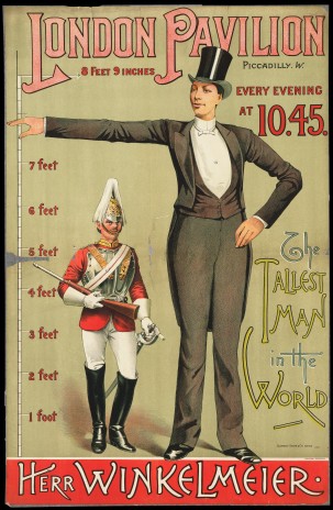 L0063555 Poster advertising the tallest man in the world